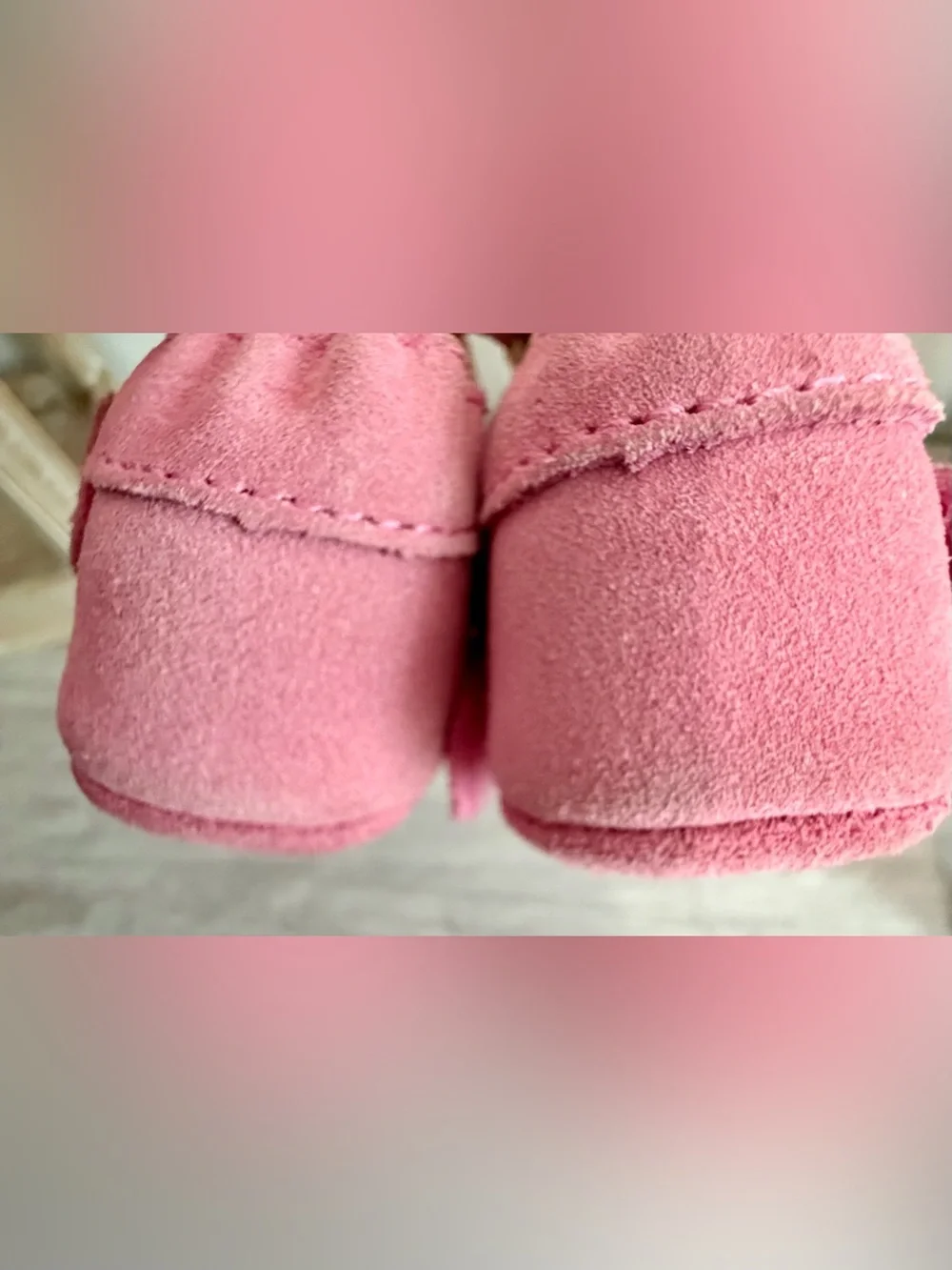 UGG Suede Light Dark Pink Logo Baby Slip-On Booties Designer Slippers 1